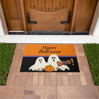 Ghosts on Halloween Spooky Home Doormat