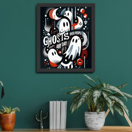  Ghosts Over People _ Fun  Quirky Ghost  Framed Art