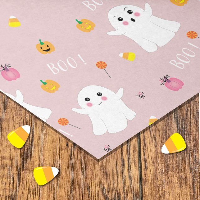 Ghosts Pattern Pink Tissue Paper (Creator Uploaded)
