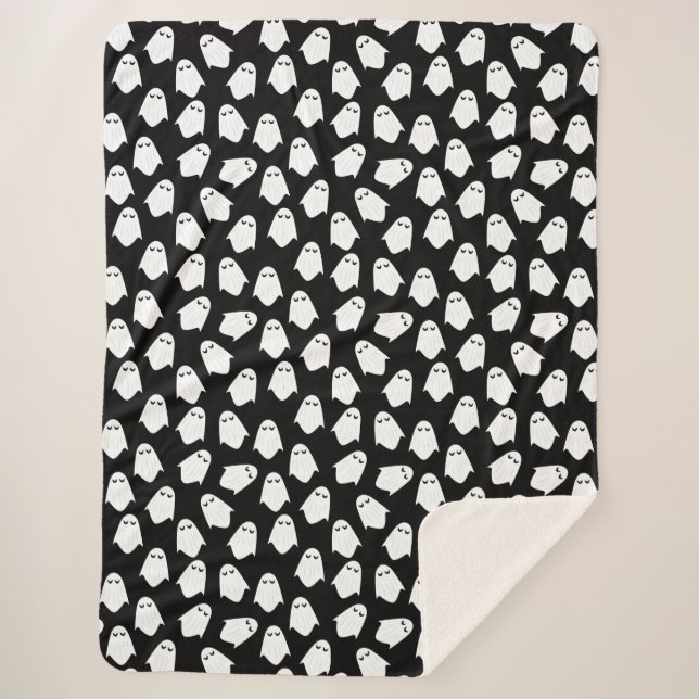 Ghosts pattern silhouette blanket (Front)