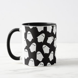 Ghosts pattern silhouette coffee cup