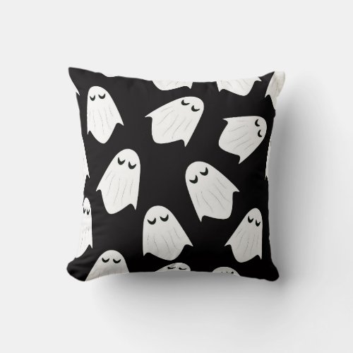 Ghosts pattern silhouette pillow