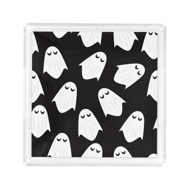 Ghosts pattern silhouette serving tray (Front)