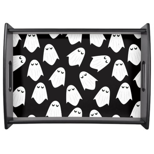 Ghosts pattern silhouette serving tray