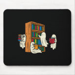 Ghosts Reading Books Teacher Halloween Librarian B Mouse Pad