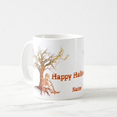 Ghosts Skeleton Halloween Funny Personalized Coffee Mug