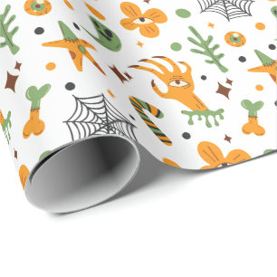 Ghosts, Skulls & Bones Spooky Halloween Wrapping Paper