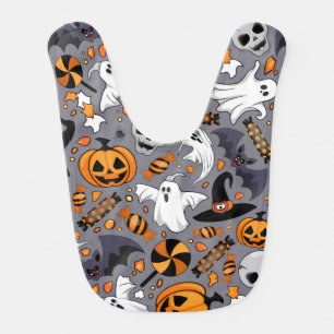 Ghosts Spooky and Creepy Cute Monsters Baby Bib