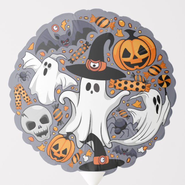 Ghosts Spooky and Creepy Cute Monsters Balloon (Front)
