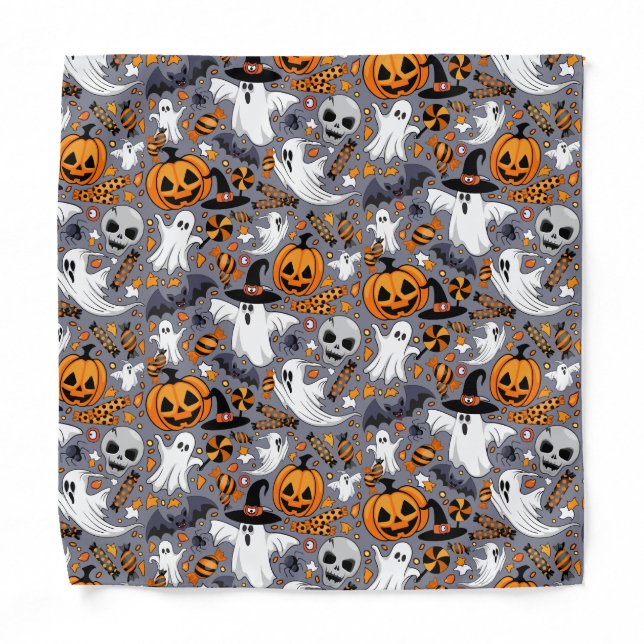 Ghosts Spooky and Creepy Cute Monsters Bandana (Front)