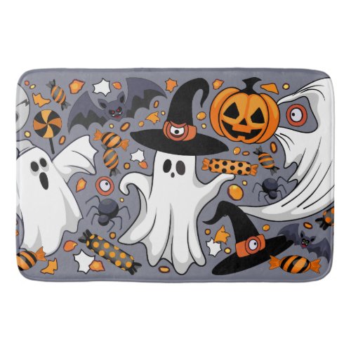 Ghosts Spooky and Creepy Cute Monsters Bath Mat