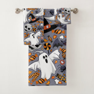 Ghosts Spooky and Creepy Cute Monsters Bath Towel Set