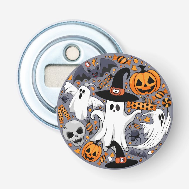 Ghosts Spooky and Creepy Cute Monsters Bottle Opener (Front)