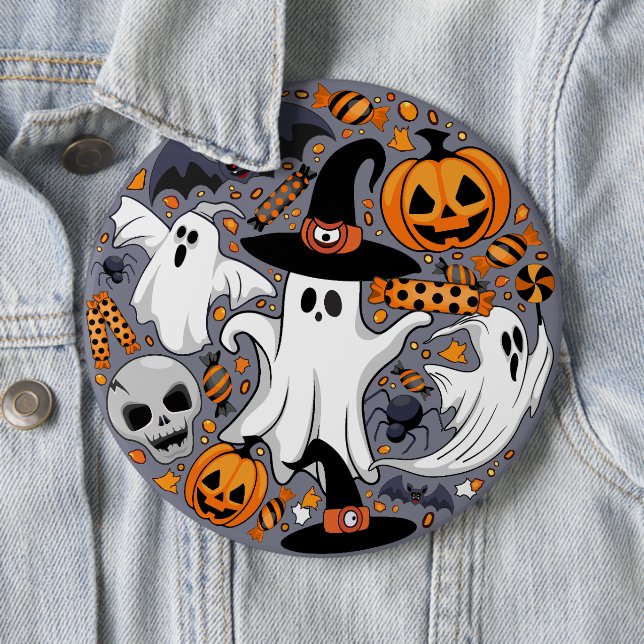 Ghosts Spooky and Creepy Cute Monsters Button (In Situ)
