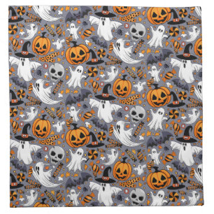 Ghosts Spooky and Creepy Cute Monsters Cloth Napkin