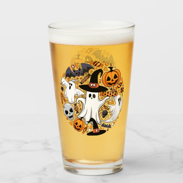 Ghosts Spooky and Creepy Cute Monsters Glass (Front Filled)