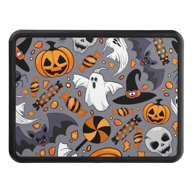 Ghosts Spooky and Creepy Cute Monsters Hitch Cover (Front)