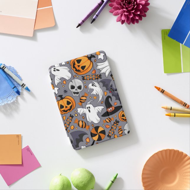 Ghosts Spooky and Creepy Cute Monsters iPad Mini Cover (In Situ)