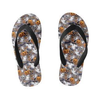 Ghosts Spooky and Creepy Cute Monsters Kid's Flip Flops