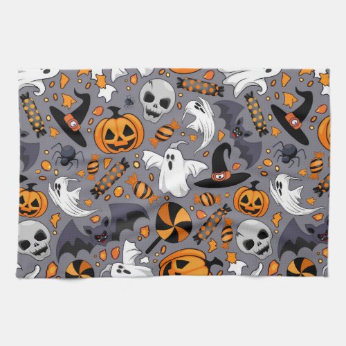 Ghosts Spooky and Creepy Cute Monsters Kitchen Towel