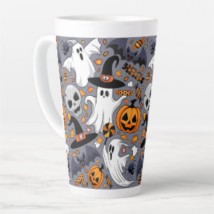 Ghosts Spooky and Creepy Cute Monsters Latte Mug