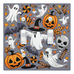 Ghosts Spooky and Creepy Cute Monsters Light Switch Cover