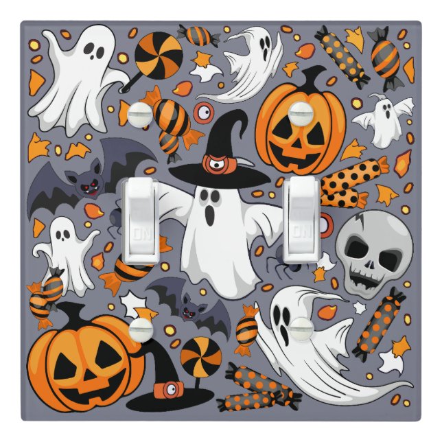 Ghosts Spooky and Creepy Cute Monsters Light Switch Cover (In Situ)