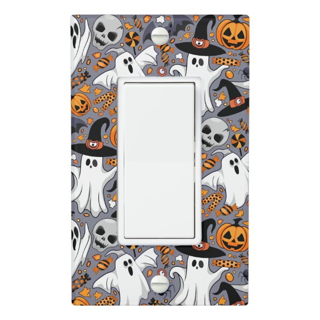 Ghosts Spooky and Creepy Cute Monsters Light Switch Cover (In Situ)