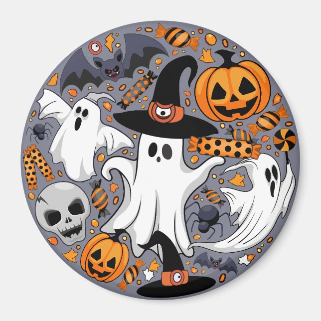 Ghosts Spooky and Creepy Cute Monsters Magnet (Front)