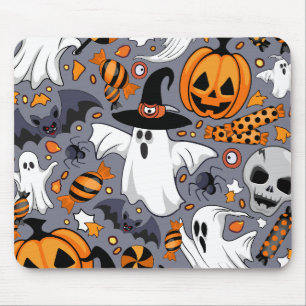 Ghosts Spooky and Creepy Cute Monsters Mouse Pad