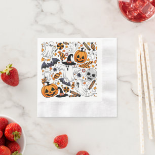 Ghosts Spooky and Creepy Cute Monsters Napkins
