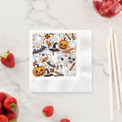 Ghosts Spooky and Creepy Cute Monsters Napkins