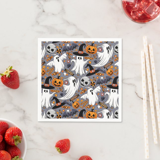 Ghosts Spooky and Creepy Cute Monsters Napkins (Insitu)