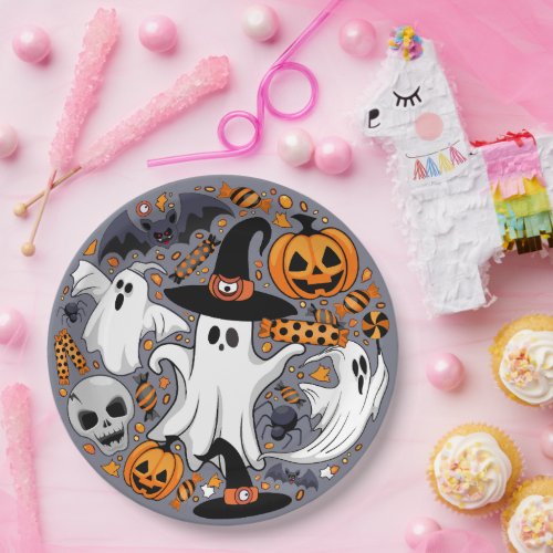 Ghosts Spooky and Creepy Cute Monsters Paper Plates