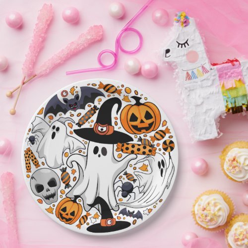 Ghosts Spooky and Creepy Cute Monsters Paper Plates