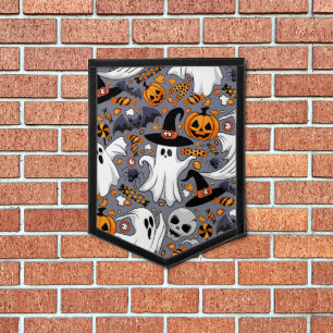 Ghosts Spooky and Creepy Cute Monsters Pennant
