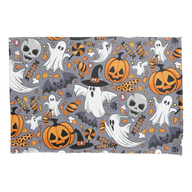 Ghosts Spooky and Creepy Cute Monsters Pillow Case (Front)