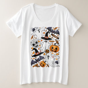 Ghosts Spooky and Creepy Cute Monsters Plus Size T-Shirt