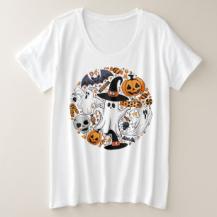 Ghosts Spooky and Creepy Cute Monsters Plus Size T-Shirt