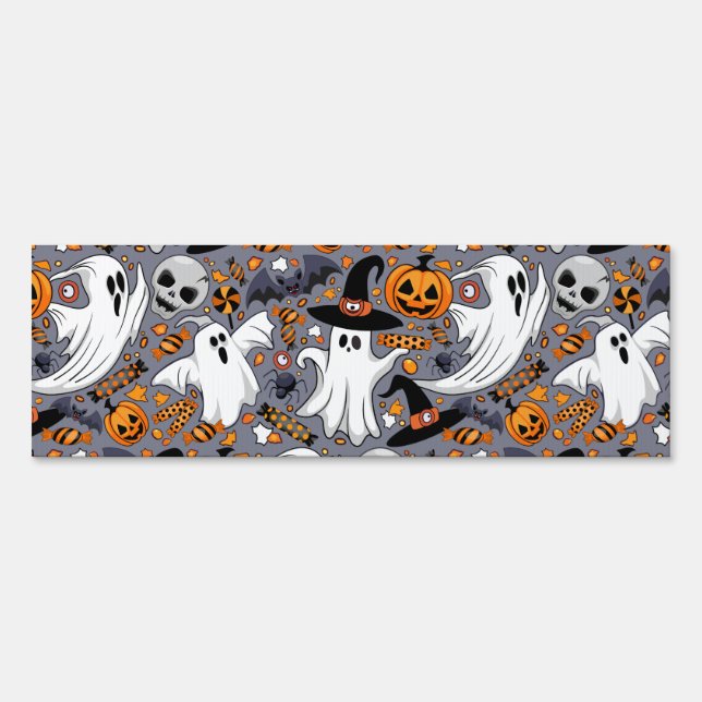 Ghosts Spooky and Creepy Cute Monsters Sign (Front)