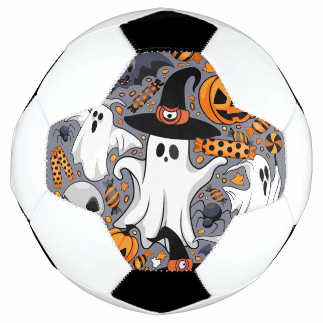Ghosts Spooky and Creepy Cute Monsters Soccer Ball (Front)