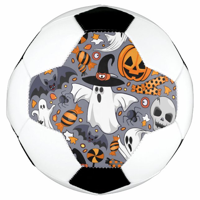Ghosts Spooky and Creepy Cute Monsters Soccer Ball (Front)