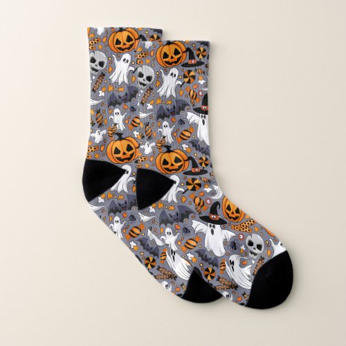 Ghosts Spooky and Creepy Cute Monsters Socks