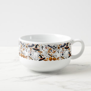 Ghosts Spooky and Creepy Cute Monsters Soup Mug