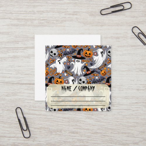 Ghosts Spooky and Creepy Cute Monsters Square Business Card