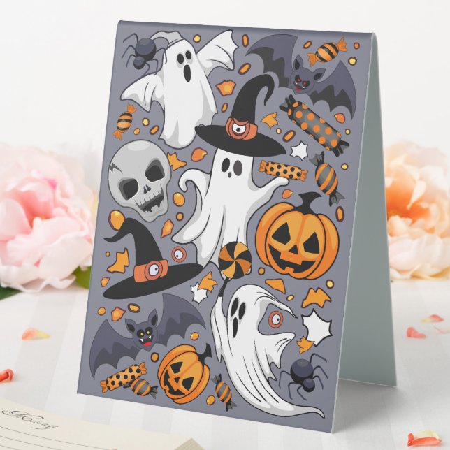 Ghosts Spooky and Creepy Cute Monsters Table Tent (In SItu (Wedding))