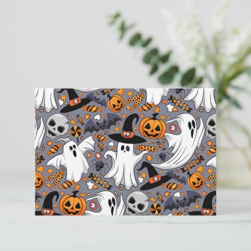 Ghosts Spooky and Creepy Cute Monsters Thank You Card