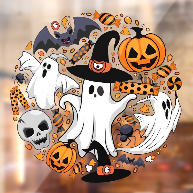 Ghosts Spooky and Creepy Cute Monsters Window Cling (Sheet 2)