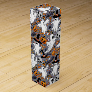 Ghosts Spooky and Creepy Cute Monsters Wine Box