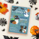 Ghosts Spooky Celebration Boy Halloween Birthday Invitation<br><div class="desc">Invite your friends to a spooky celebration in honor of your birthday with this Halloween themed birthday party invitation with illustrations of ghosts, bats, a raven, and a skull with spider web details, a pumpkin and a witch cauldron full of bubbly green ooze. Boy Halloween birthday party invitation with ghosts...</div>
